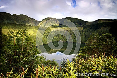 Azores: Green island Stock Photo