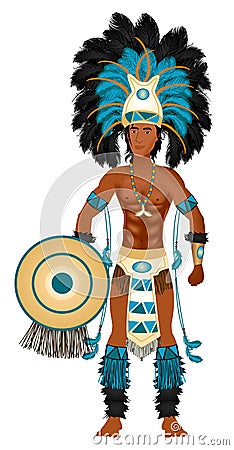 Aztec Carnival Costume Vector Illustration