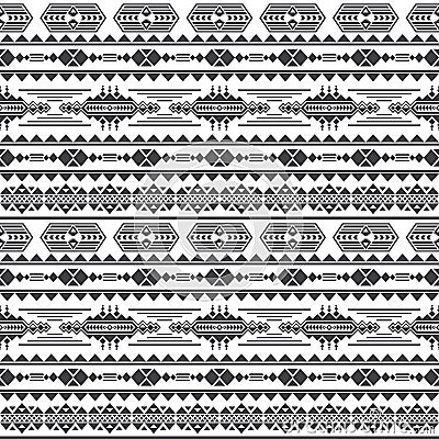 Aztec culture vector seamless pattern. Mexican maya endless background Vector Illustration