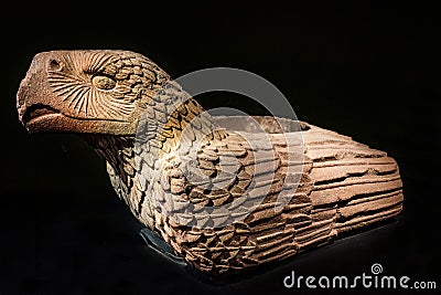 Aztec Eagle Stone Statue Templo Mayor Mexico City Mexico Stock Photo