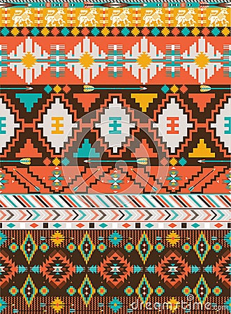 Aztec geometric seamless pattern Stock Photo