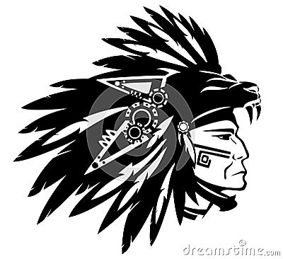 Aztec indian chief Vector Illustration