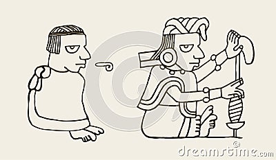 Aztec people icons Vector Illustration