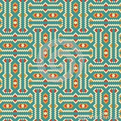 Aztec Pixel Pattern Vector Illustration