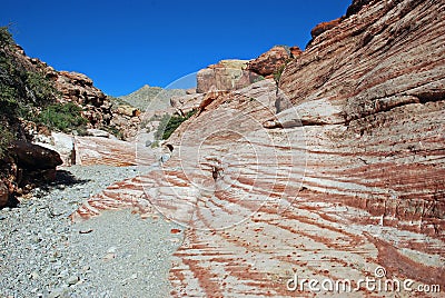 Aztec sand stone rock formation near Red Rock Canyon, NV Stock Photo