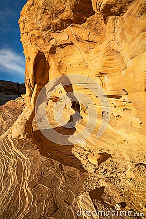 Aztec Sandstone Arch Valley of Fire Stock Photo