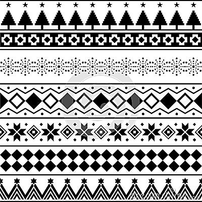 Aztec Seamless Pattern Vector. Marry christmas shape and geometry background design tribal. Aztec, Inca, Egypt, Indian, Vector Illustration