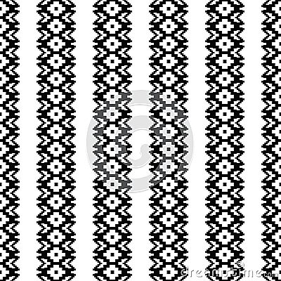 Aztec seamless stripe pattern design. Ethnic pixel style. Native American tribal background. Vector Illustration