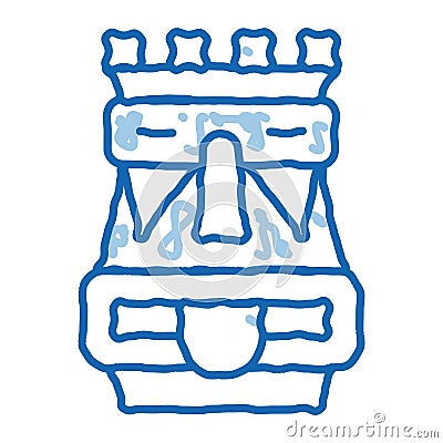 Aztec Totem doodle icon hand drawn illustration Vector Illustration