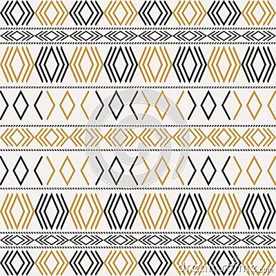 Aztec tribal seamless pattern with geometric shapes Vector Illustration