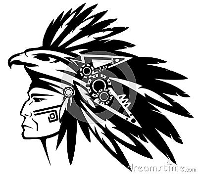 Aztec warrior Vector Illustration