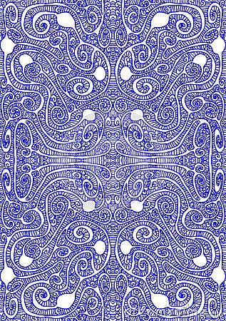 Aztec Water Labyrinth Seamless Pattern Stock Photo