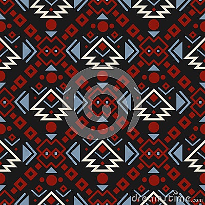 Aztecs seamless pattern. Tribal ethnic ornament. Geometric abstract background Vector Illustration