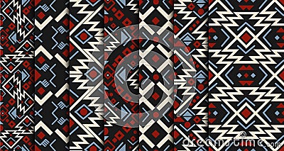 Aztecs seamless pattern. Tribal ethnic ornament. Geometric abstract background Vector Illustration