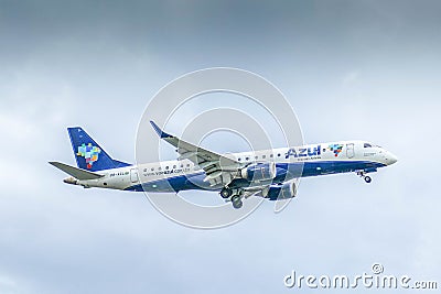 Azul Linhas Areas Embraer ERJ-190 departing from Rio De Janeiro Editorial Stock Photo