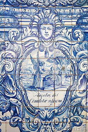 Azulejo - Guardian angel Stock Photo