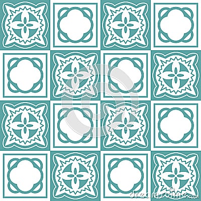 Azulejo seamless pattern stylish trendy ceramic tile design element for kitchen Vector Illustration