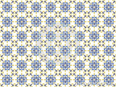 Azulejos Portuguese tile floor pattern Vector Illustration