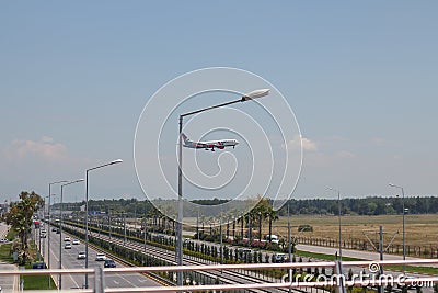 Azur Airlines plane on Antalya airport Editorial Stock Photo