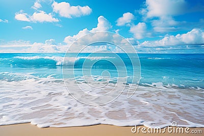 azure beach with clear water and blue sky ai generative Stock Photo