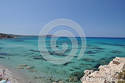 Rena maiore beach on beautiful Sardinia Editorial Stock Photo