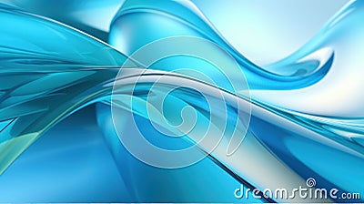 Azure Serenity: A High-Quality Cyan Glass Curvature Stock Photo