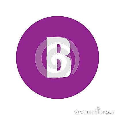 Letter B logo symbol in purple circle. Stock Photo