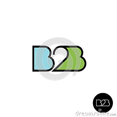 B2B letters logo. Linear style. Vector Illustration