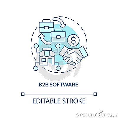 B2B software turquoise concept icon Vector Illustration