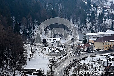 View of the Bran Village Editorial Stock Photo