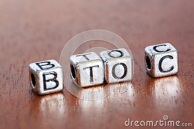B2C (Business-to-consumer), business finance concept with metal Stock Photo