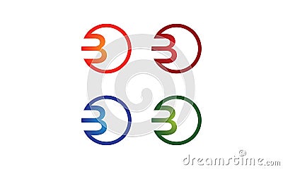 B Circle Logo Vector Illustration