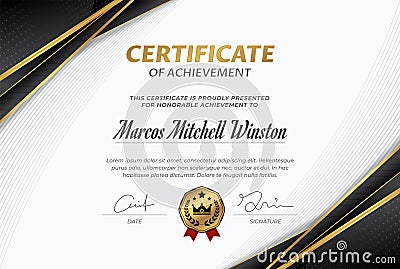 22B03 FP73 Gradient Elegant certificate-01 Vector Illustration