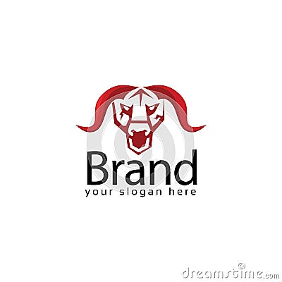 Angry buffalo logo, Buffalo head icon. flat design. Vector Illustration on white background Vector Illustration