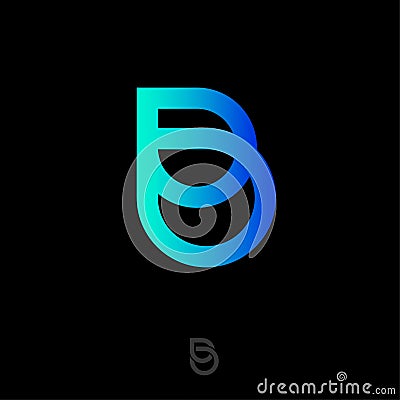 B Letter. B logotype. Beauty abstract monogram. Logo consist of two elements like drops or speech bubbles. Vector Illustration
