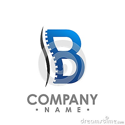 B letter chiropractic abstract vector logo design template. chiropractic Medicine, Healthcare design Vector Illustration