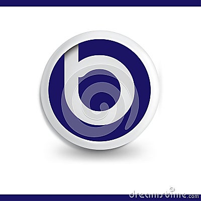 B Letter in circle icon logo element. letter logo template Vector Illustration