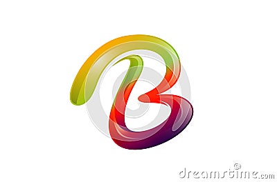 B Letter Colorful Gradient Logo Vector Illustration