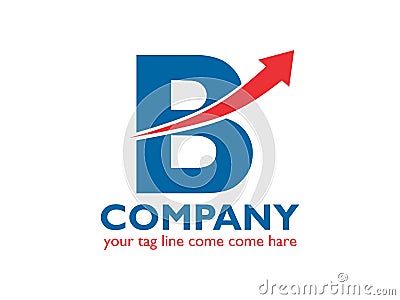 B letter logo design for accounting company Finance Vector Illustration