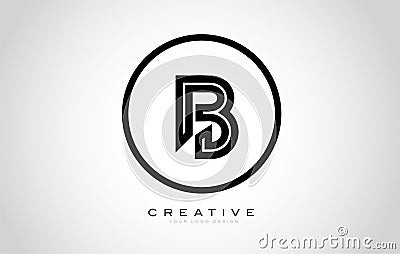 B Letter Monogram Logo Design. Modern B Icon With Creative Beautiful Black Monogram Vector Illustration