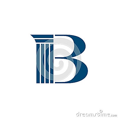 B Letter Pillar Logo for Lawyer Firm Illustration Design. Vector EPS 10 Vector Illustration