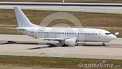 White Plane, Blank White Untitled Boeing 737 Aircraft Editorial Stock Photo