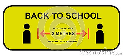 Back to school covid-19 vector keep your social distance Stock Photo