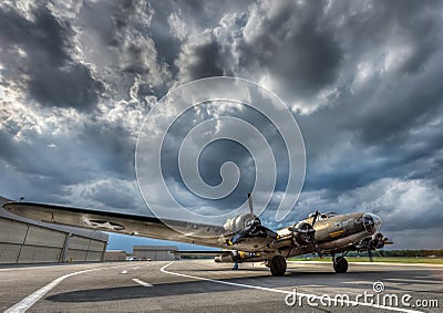 B17 Super Fortress World War II Vintage Aircraft Stock Photo