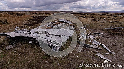 B-29 superfortress crash. Wing Stock Photo