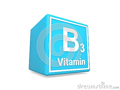 B3 vitamin on blue cube Stock Photo