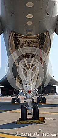 B1 bomber front landing gear Stock Photo