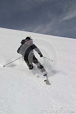 B12 Backcountry telemarking Stock Photo