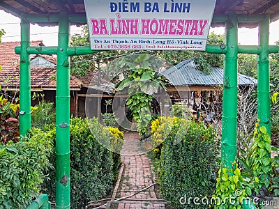 Ba Linh homestay - Vinh Long Island Editorial Stock Photo