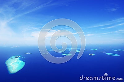 Baa Atoll Aerial Image Maldives Biosphere Stock Photo